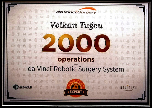 da Vinci Robotik Cerrahi 2000 Operasyon Sertifikası